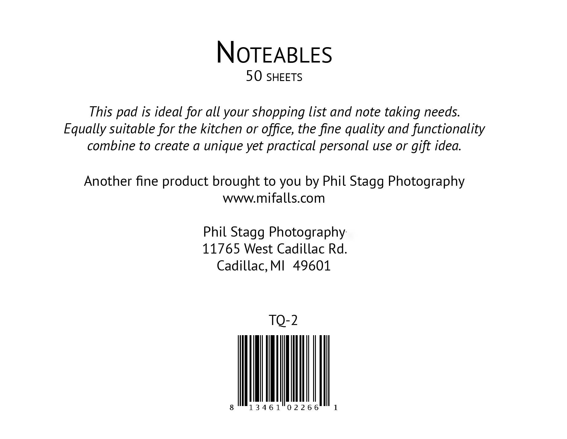 Image of Tahquamenon Falls Notepad – 50 Sheets - Made in America