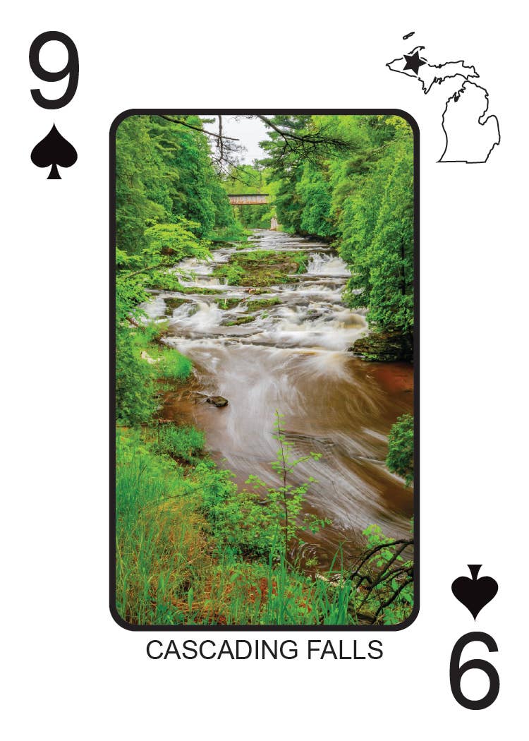 Image of WATERFALLS OF MICHIGAN - Playing Cards - Euchre Friendly