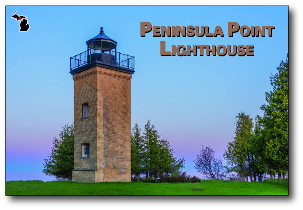 Image of PENINSULA POINT LIGHTHOUSE - Michigan Postcard