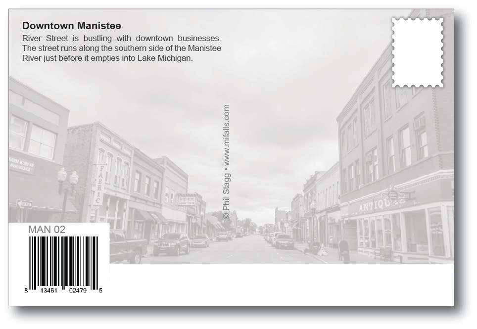 MANISTEE - DOWNTOWN - Michigan Postcard
