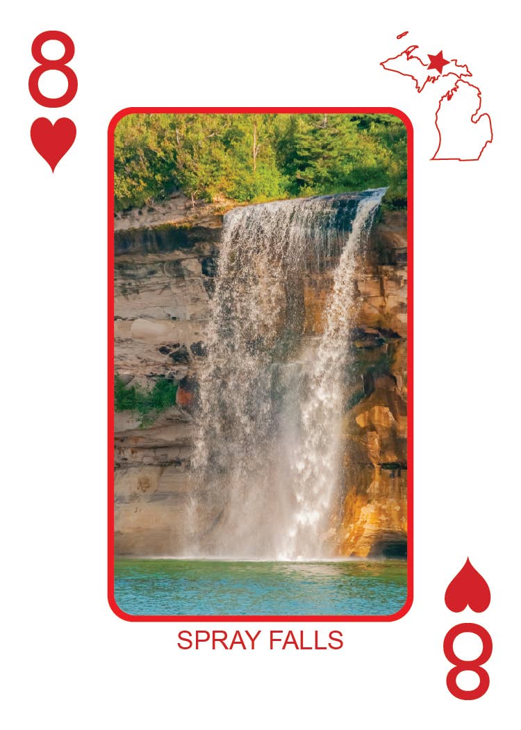 Image of WATERFALLS OF MICHIGAN - Playing Cards - Euchre Friendly