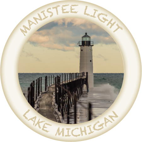 MANISTEE LIGHTHOUSE | 3" BUTTON MAGNET