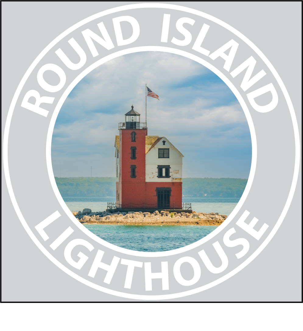 Image of ROUND ISLAND LIGHTHOUSE Sticker - 3 1/4