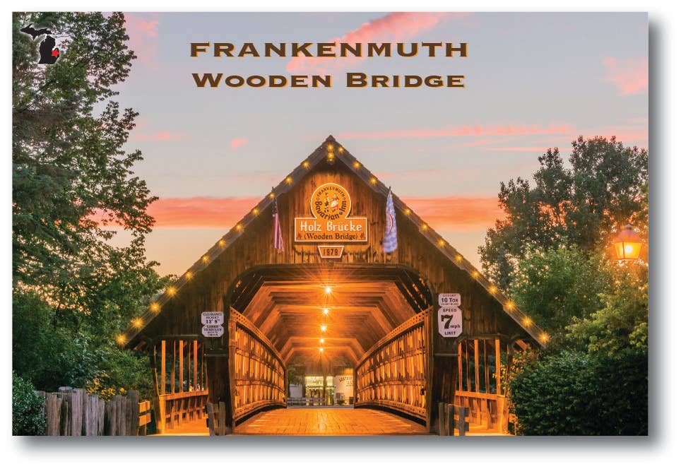 Image of FRANKENMUTH WOODEN BRIDGE - Michigan Postcard