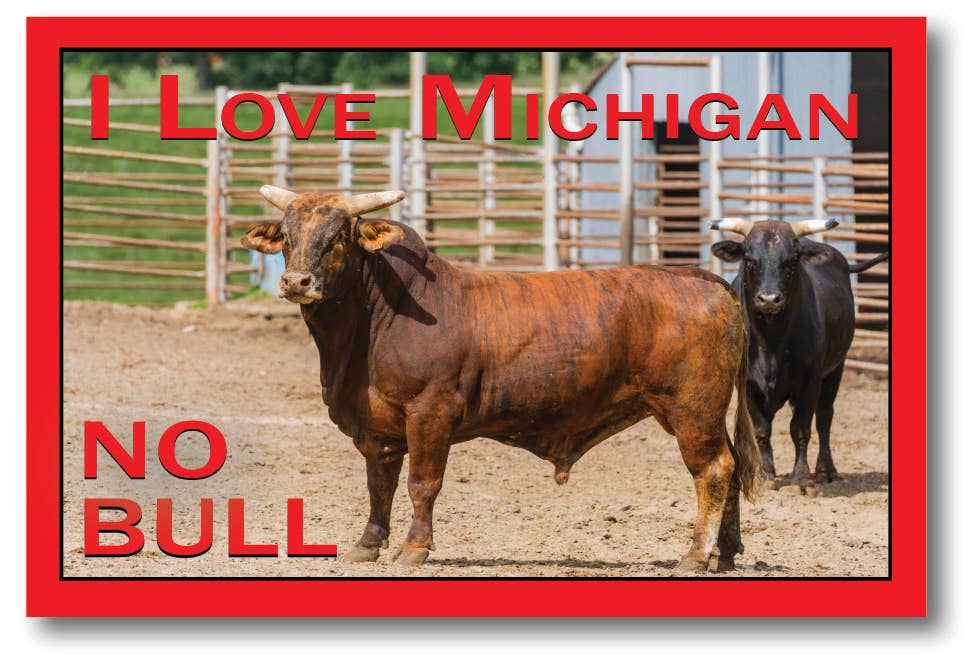 NO BULL - Michigan Postcard