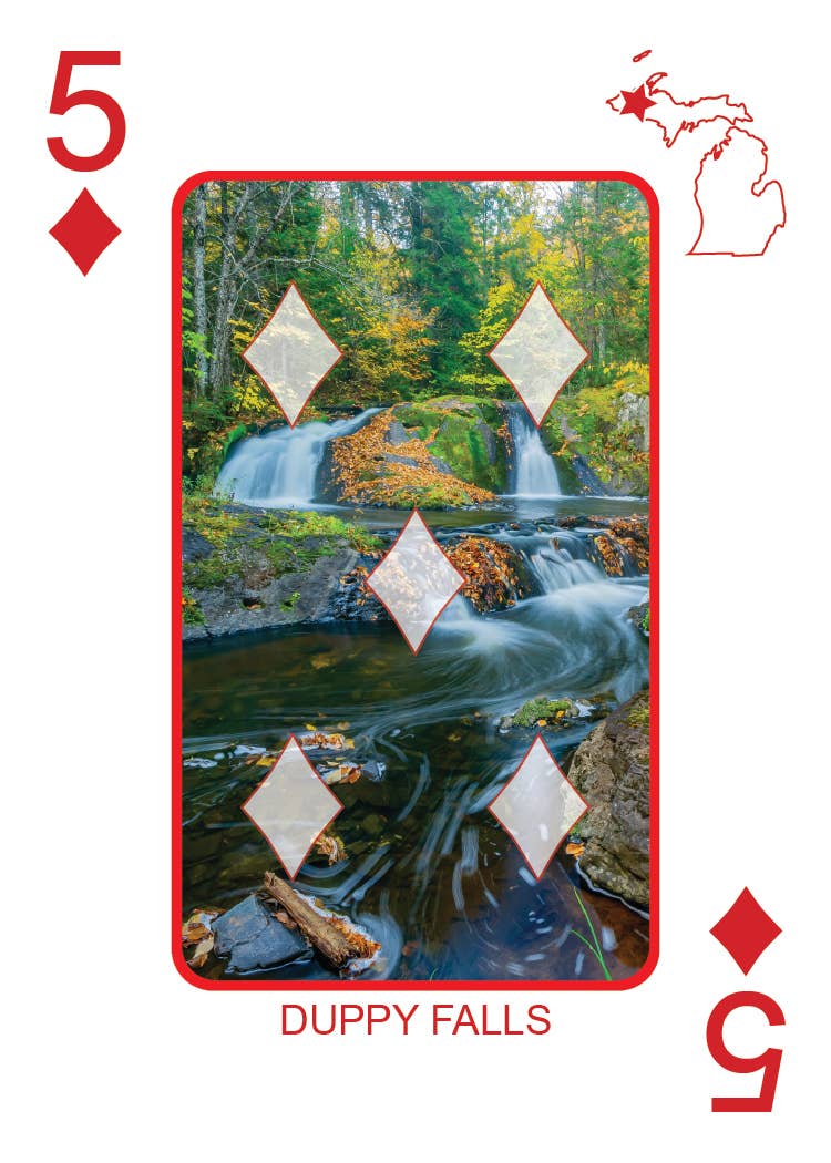WATERFALLS OF MICHIGAN - Playing Cards - Euchre Friendly