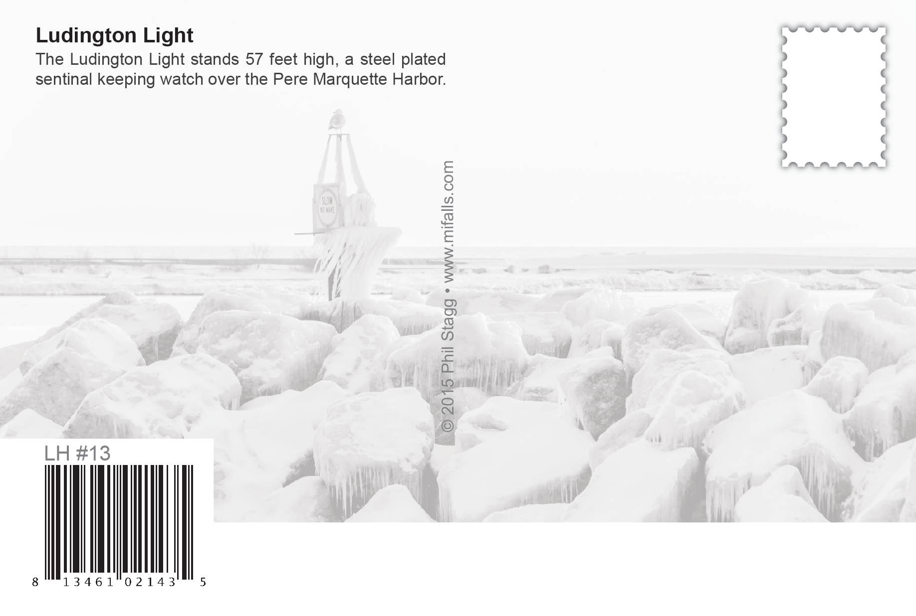 Image of LUDINGTON LIGHT - Michigan Postcard