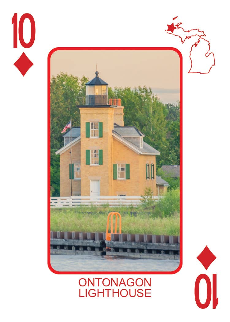 Image of LIGHTHOUSES OF MICHIGAN - Playing Cards - Euchre Friendly