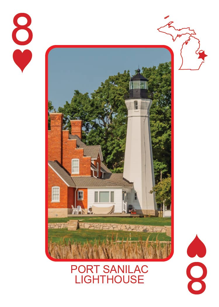 Image of LIGHTHOUSES OF MICHIGAN - Playing Cards - Euchre Friendly