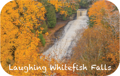 LAUGHING WHITEFISH FALLS | RECTANGULAR BUTTON MAGNET