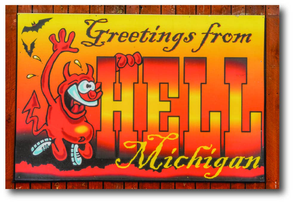 GREETINGS FROM HELL MICHIGAN - Postcard