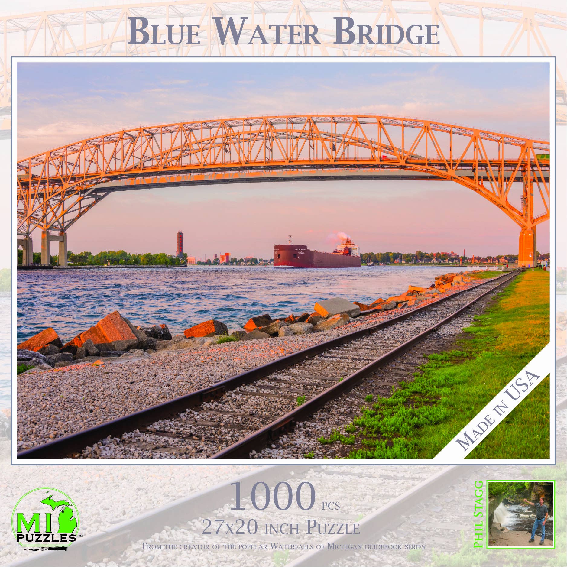 Image of Blue Water Bridge - 1000 Piece Michigan and Canada Puzzle