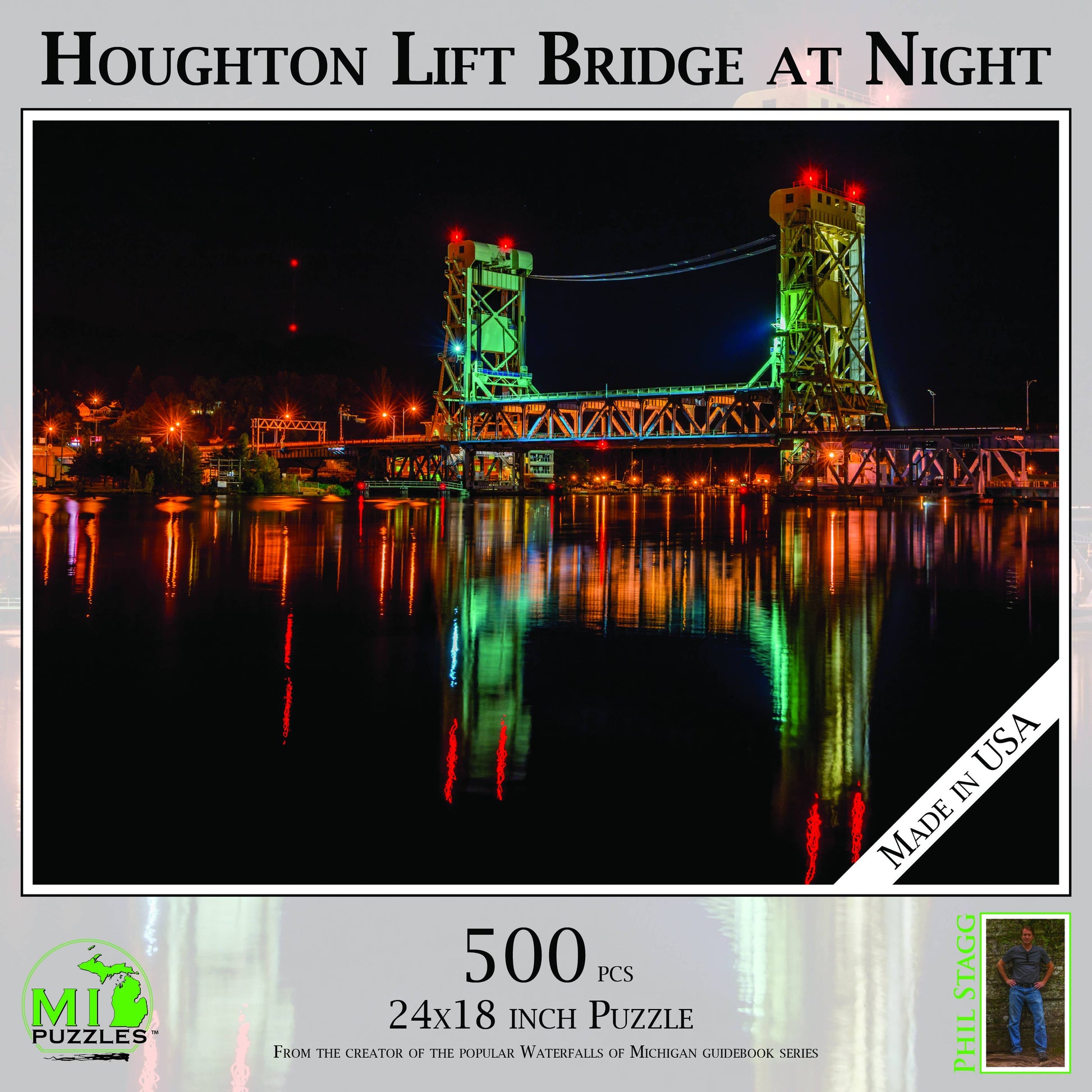 Houghton Lift Bridge at Night - 500 Piece Puzzle