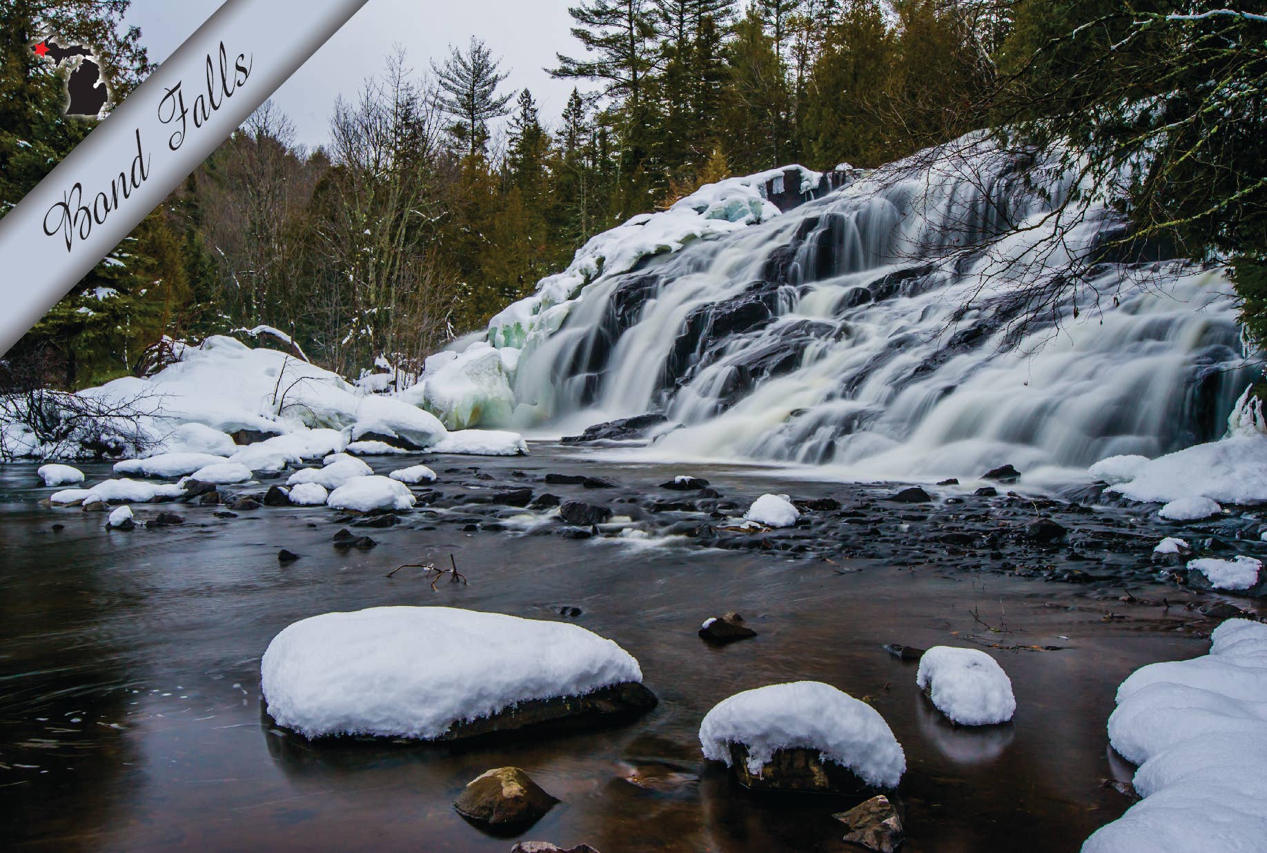 Image of Bond Falls | Postcard