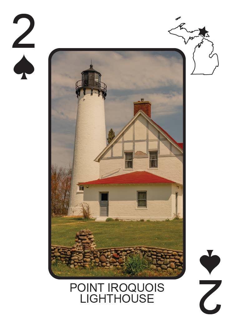 Image of LIGHTHOUSES OF MICHIGAN - Playing Cards - Euchre Friendly