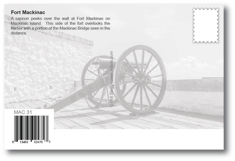 Image of FORT MACKINAC - Michigan Postcard - Cannon View