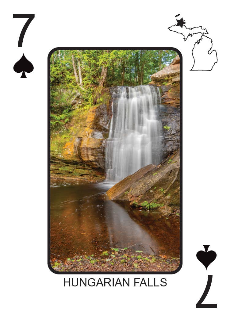 Image of WATERFALLS OF MICHIGAN - Playing Cards - Euchre Friendly