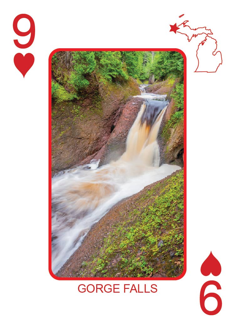 WATERFALLS OF MICHIGAN - Playing Cards - Euchre Friendly