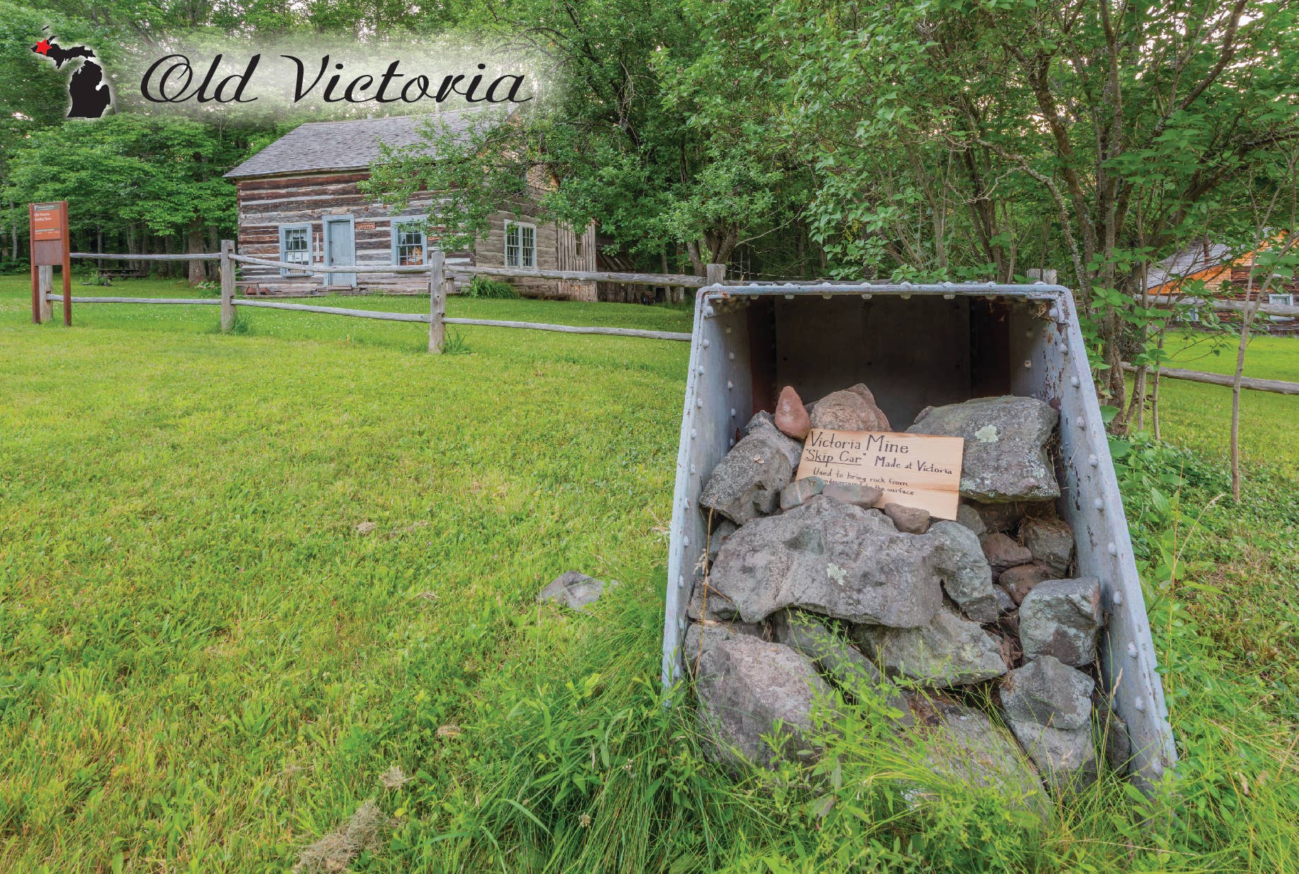Image of OLD VICTORIA SKIP CAR - Michigan Postcard