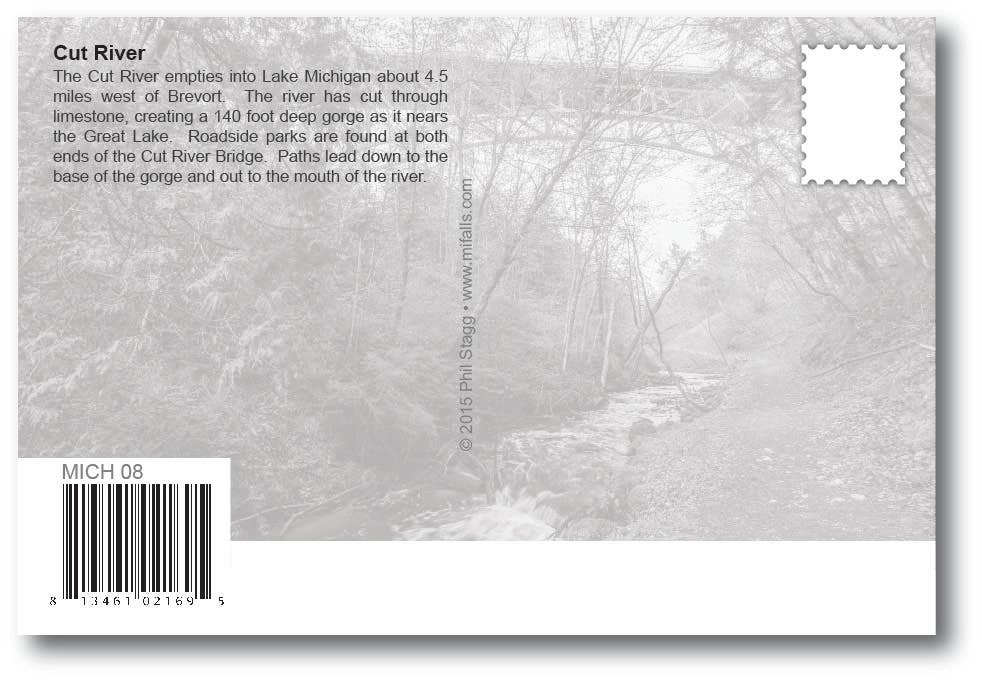 CUT RIVER - Michigan Postcard