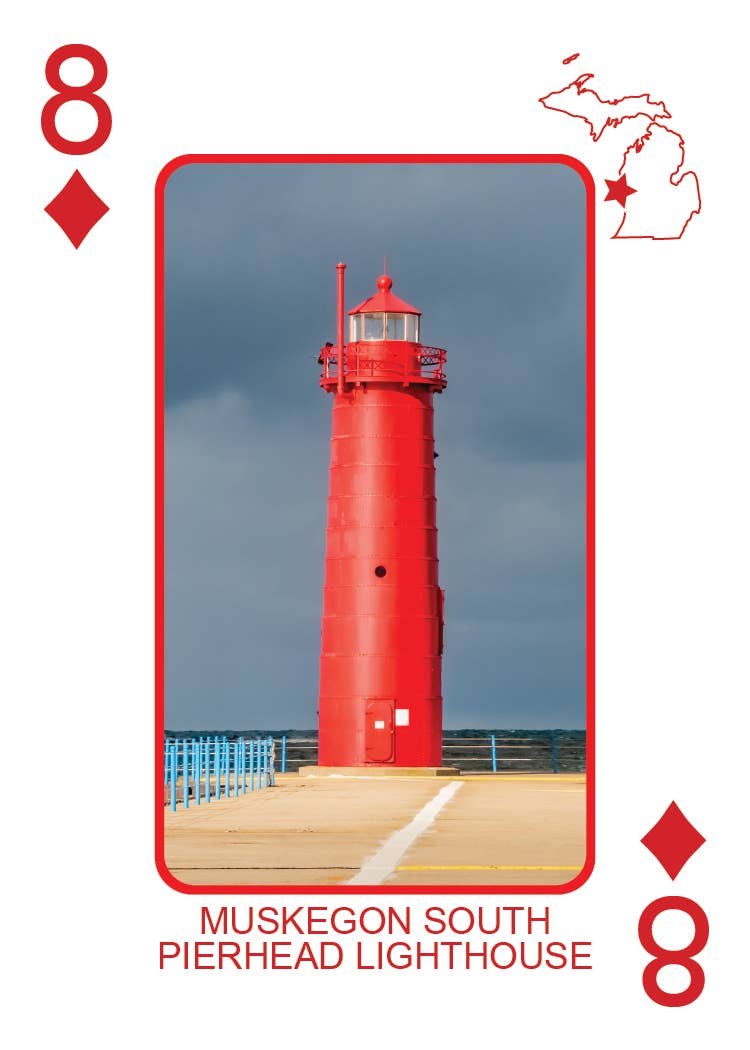 Image of LIGHTHOUSES OF MICHIGAN - Playing Cards - Euchre Friendly