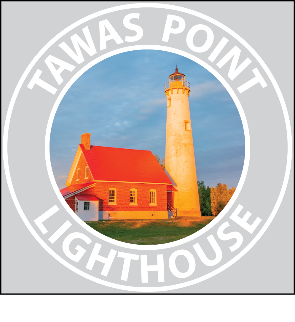 TAWAS POINT LIGHTHOUSE Sticker - 3 1/4" Round