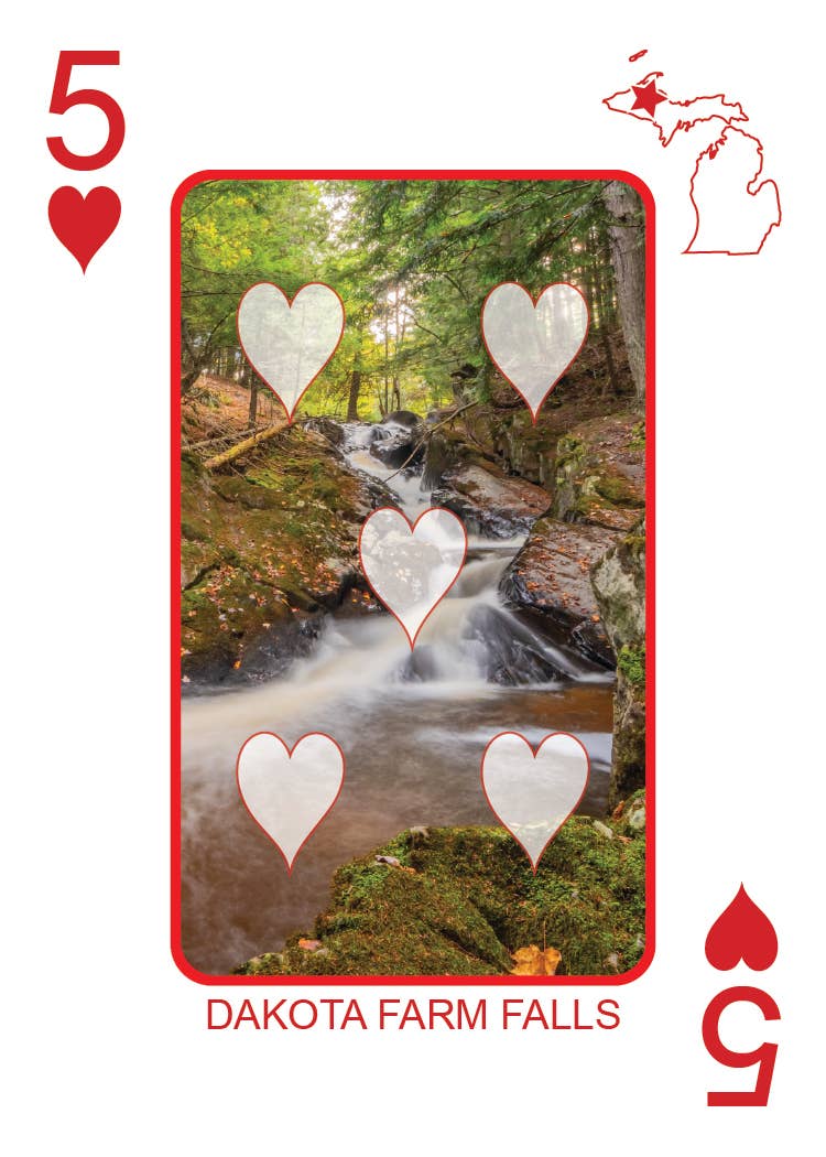 WATERFALLS OF MICHIGAN - Playing Cards - Euchre Friendly