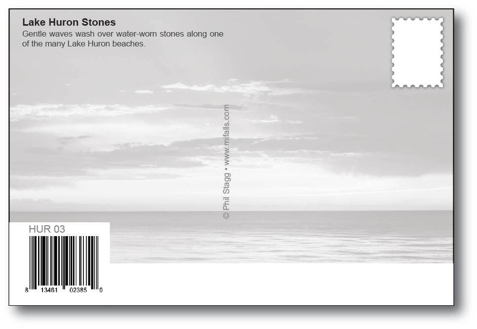 Image of LAKE HURON - STONES - Michigan Postcard