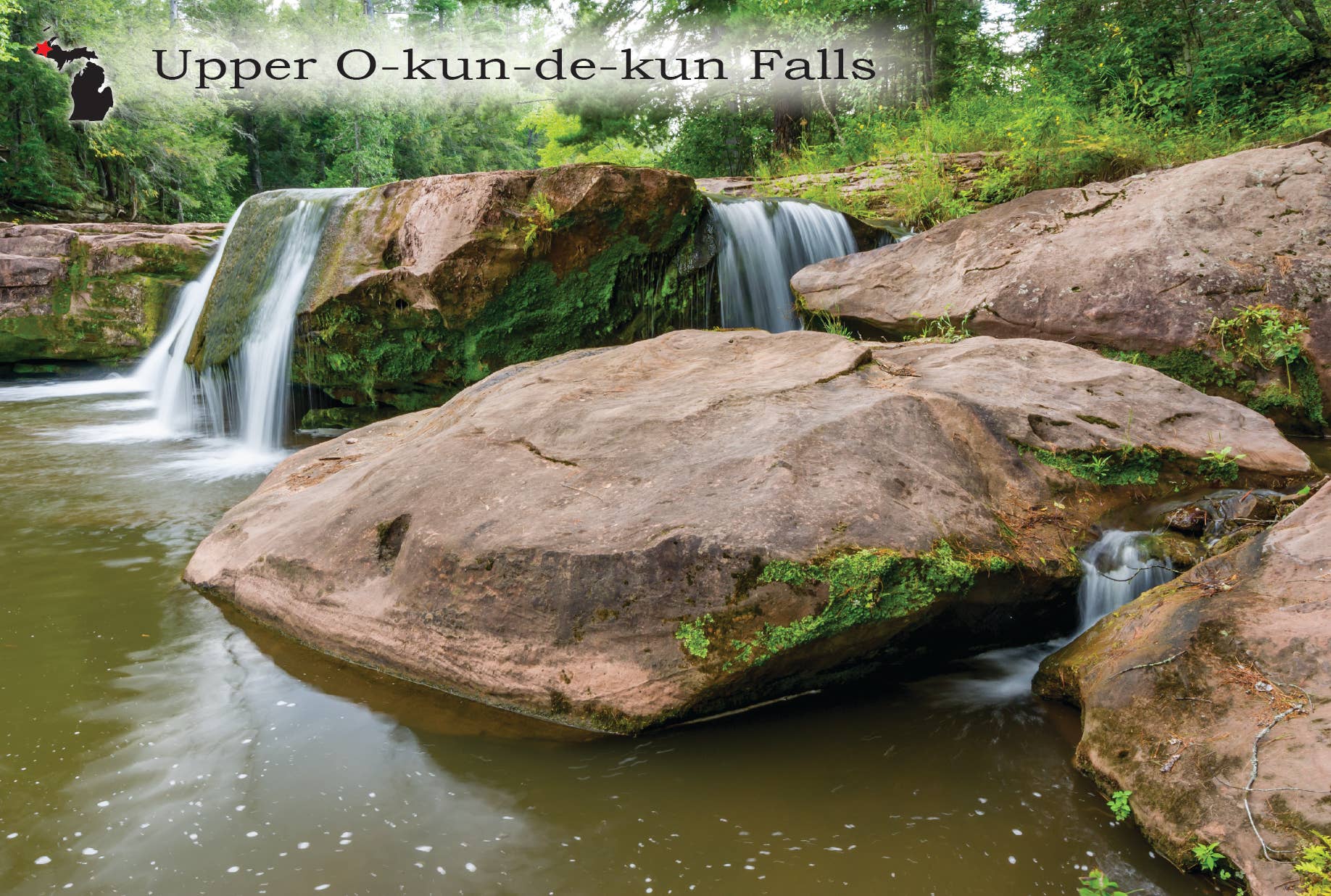 Image of Upper O-kun-de-kun Falls | Postcard