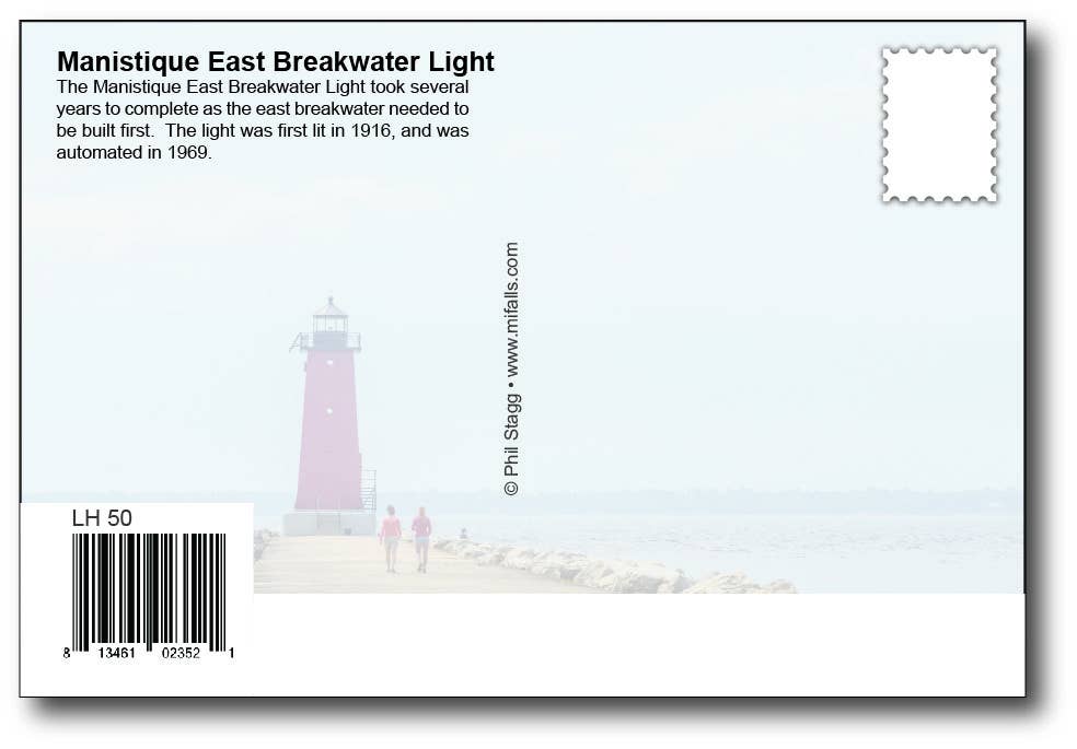 MANISTIQUE LIGHT - Michigan Postcard
