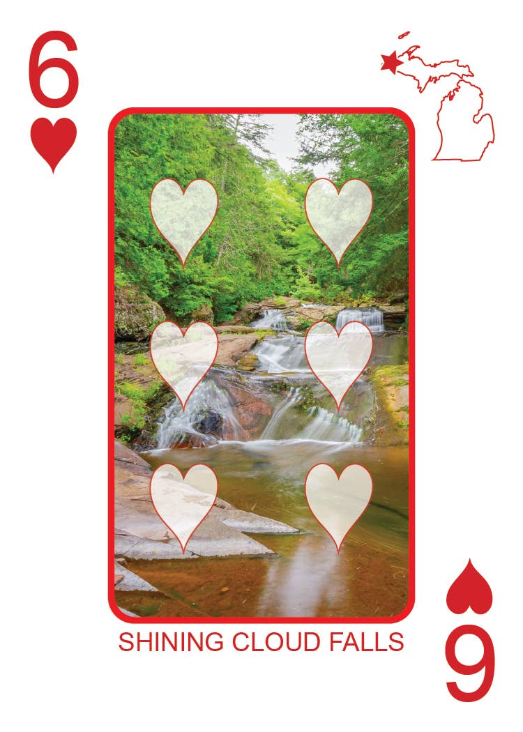 Image of WATERFALLS OF MICHIGAN - Playing Cards - Euchre Friendly