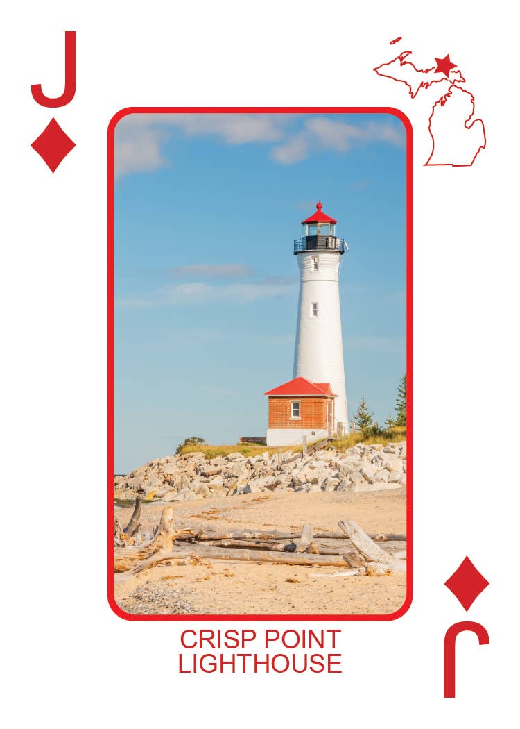 Image of LIGHTHOUSES OF MICHIGAN - Playing Cards - Euchre Friendly