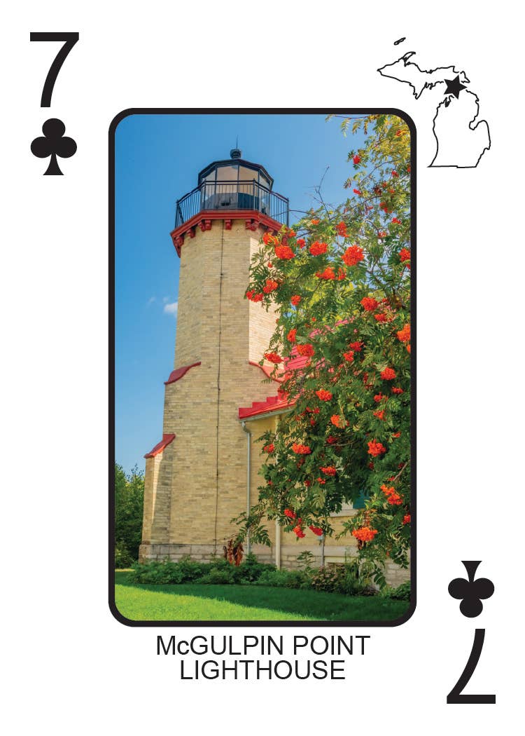 Image of LIGHTHOUSES OF MICHIGAN - Playing Cards - Euchre Friendly