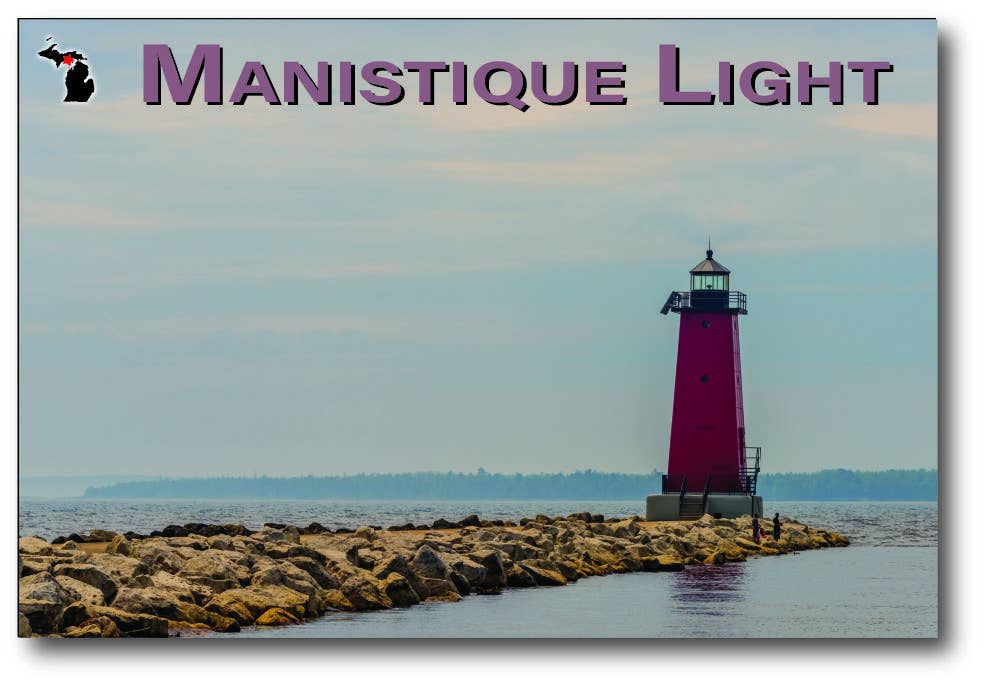 MANISTIQUE LIGHT - Michigan Postcard