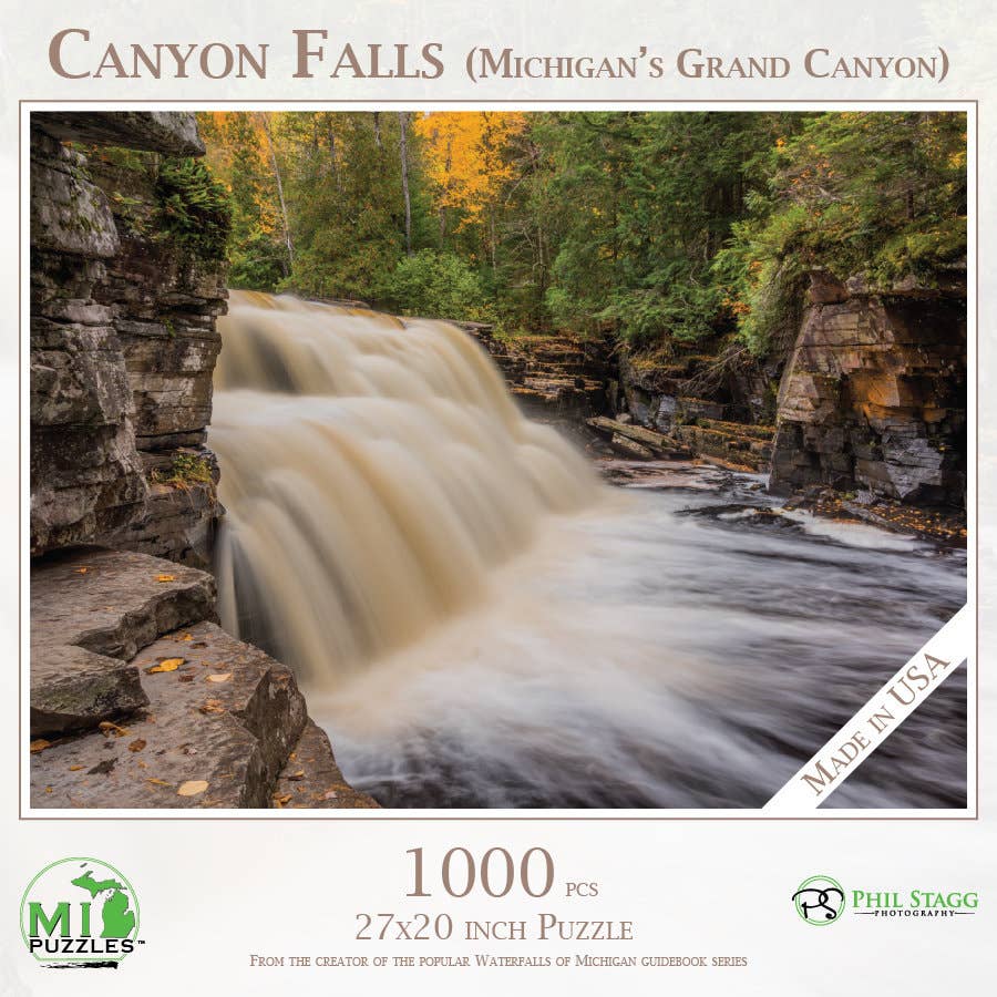 Image of Canyon Falls - 1000 Piece Jigsaw Puzzle - Michigan, USA