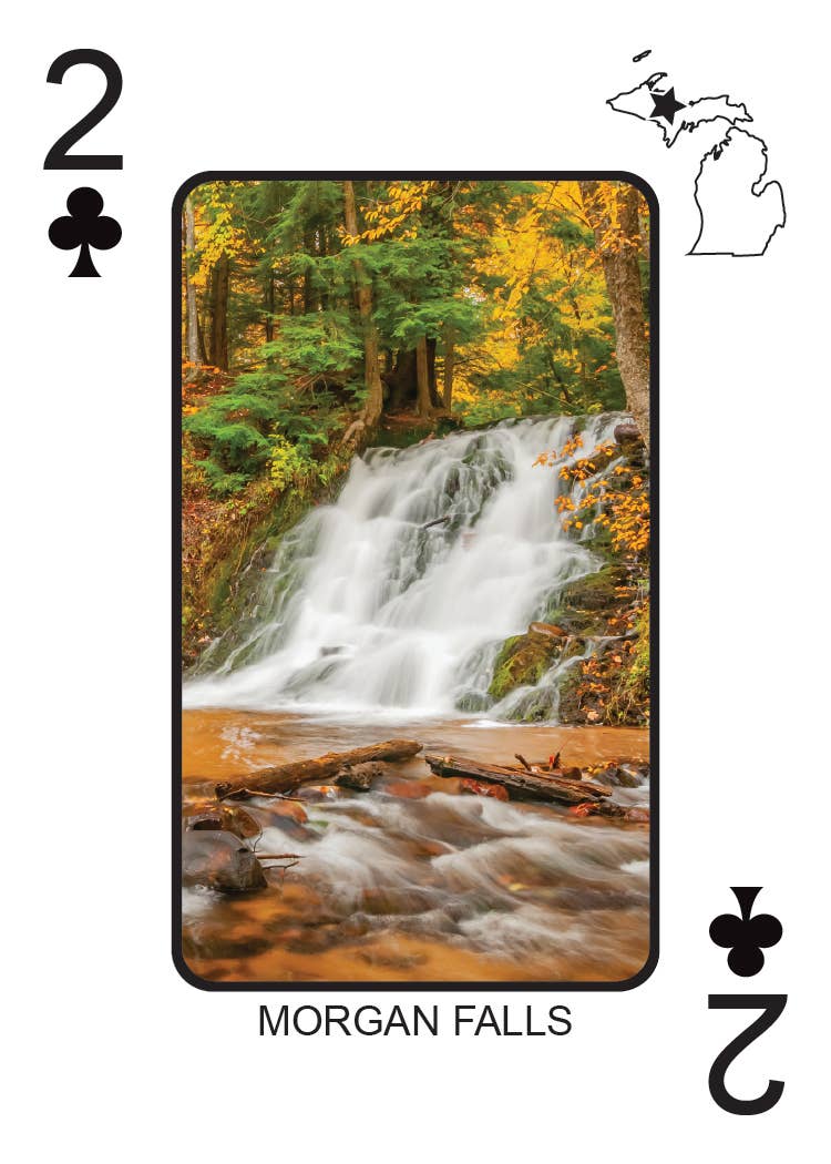 Image of WATERFALLS OF MICHIGAN - Playing Cards - Euchre Friendly