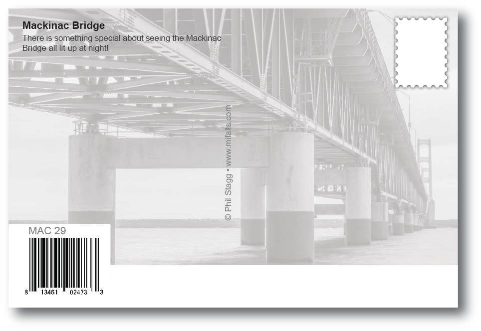 Image of MACKINAC BRIDGE NIGHT VIEW - Michigan Postcard