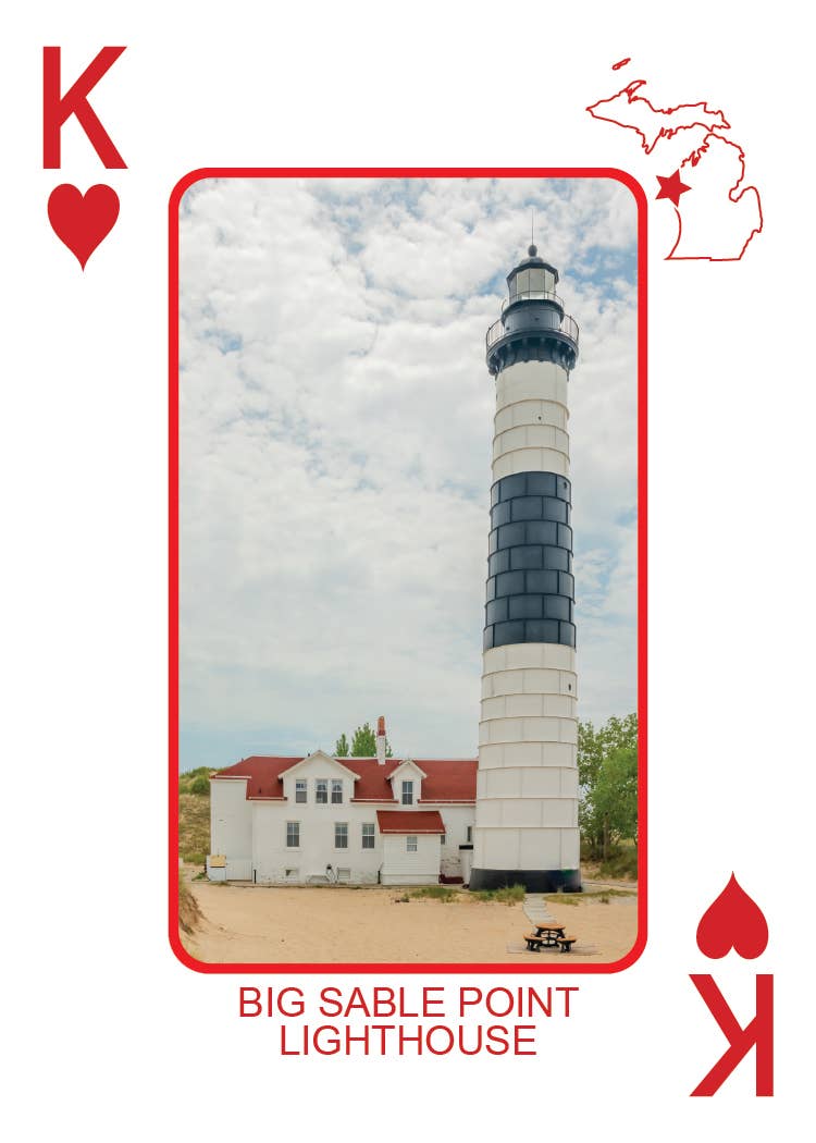 Image of LIGHTHOUSES OF MICHIGAN - Playing Cards - Euchre Friendly