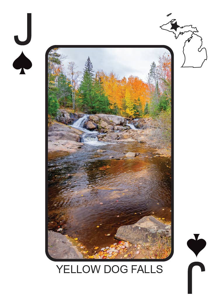 Image of WATERFALLS OF MICHIGAN - Playing Cards - Euchre Friendly