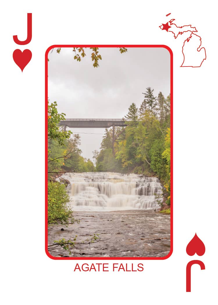 Image of WATERFALLS OF MICHIGAN - Playing Cards - Euchre Friendly