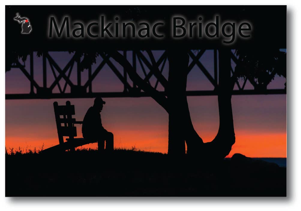 Image of MACKINAC BRIDGE - VIEWING - Michigan Postcard