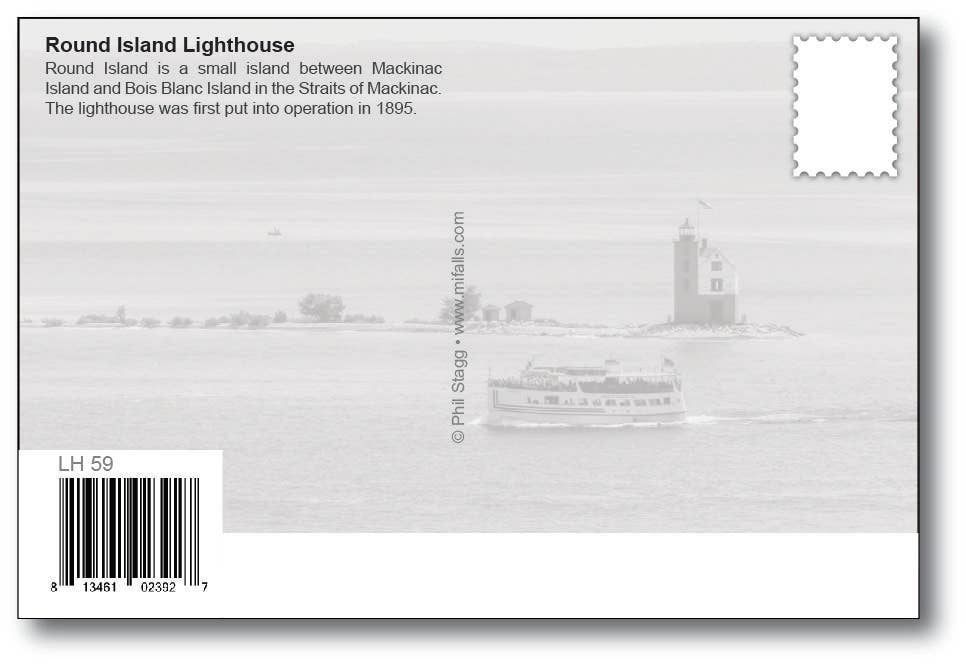 ROUND ISLAND LIGHTHOUSE - Michigan Postcard