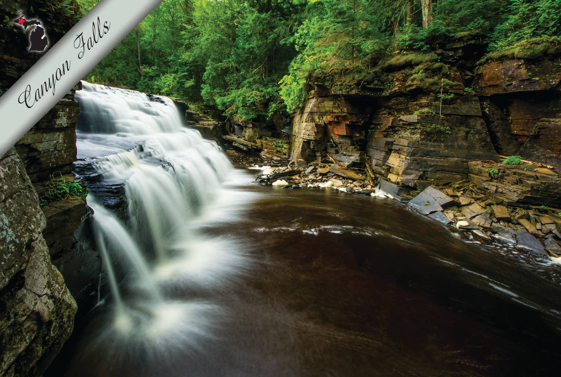 Image of Canyon Falls | Postcard - Popular Waterfall View