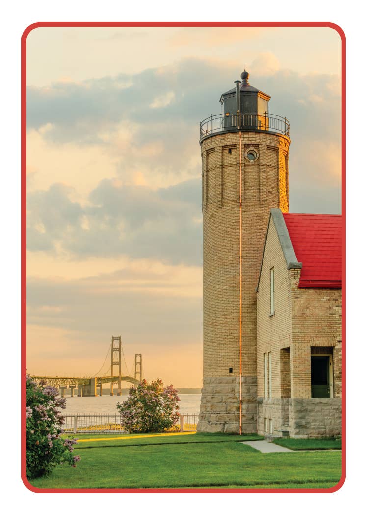 Image of LIGHTHOUSES OF MICHIGAN - Playing Cards - Euchre Friendly