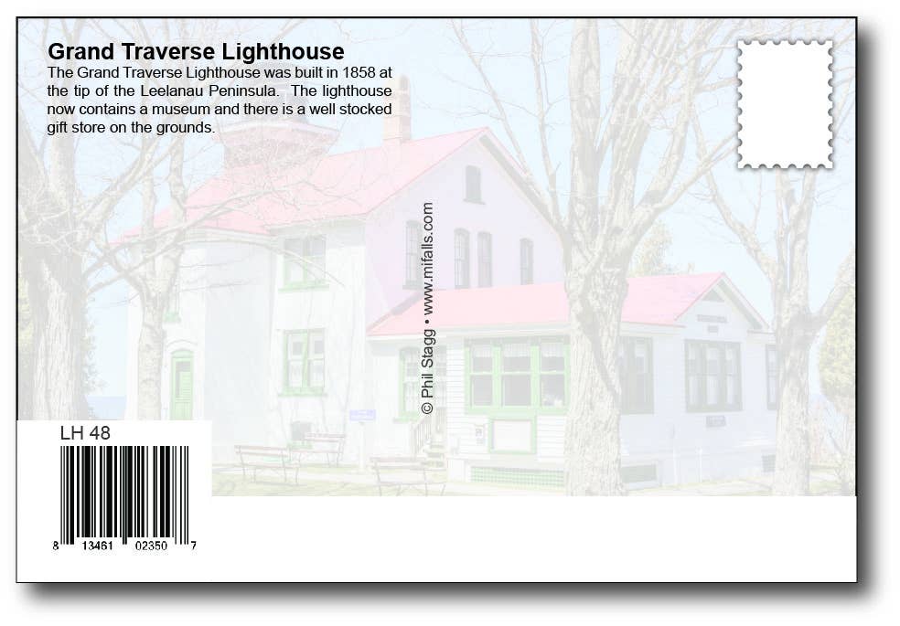 Image of GRAND TRAVERSE LIGHTHOUSE - Michigan Postcard