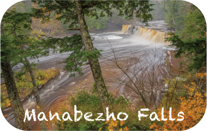 MANABEZHO FALLS | RECTANGULAR BUTTON MAGNET