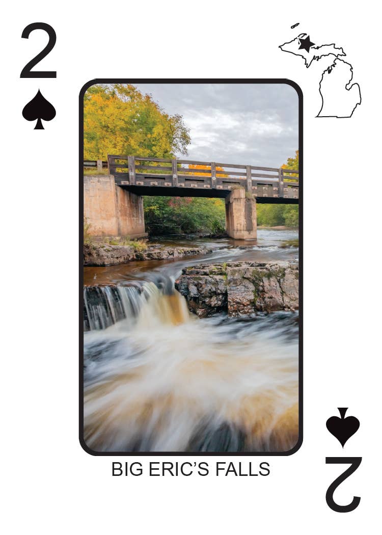 Image of WATERFALLS OF MICHIGAN - Playing Cards - Euchre Friendly