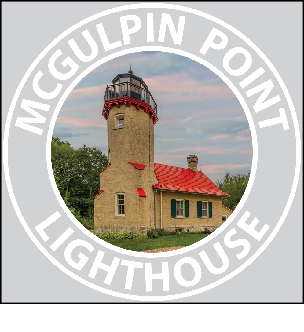 Image of MCGULPIN POINT LIGHTHOUSE Sticker - 3 1/4