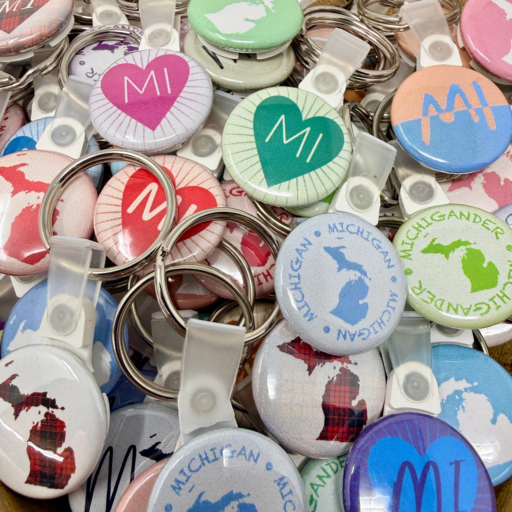 Michigan — 1" Button Keychains (Case of 30)