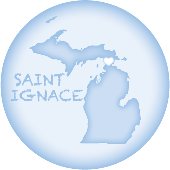 ST. IGNACE - 2 1/4" BUTTON MAGNET